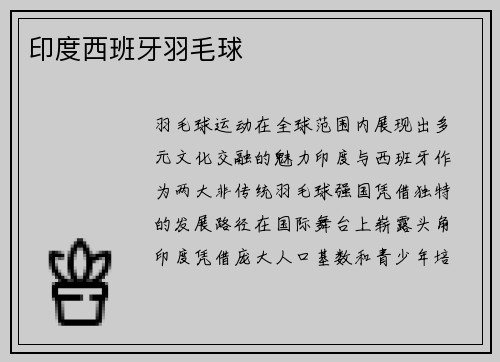 印度西班牙羽毛球
